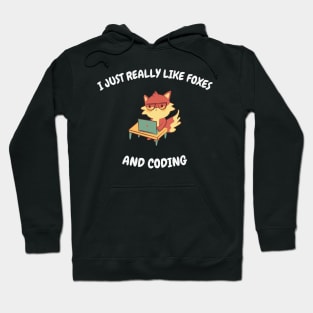 I just really like foxes and coding Hoodie